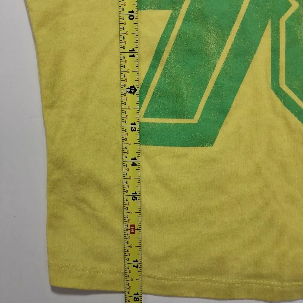 Grayson/Threads Girls XS Yellow/Green Brazil 78 Graphic Ringer Crew Tee Flaw